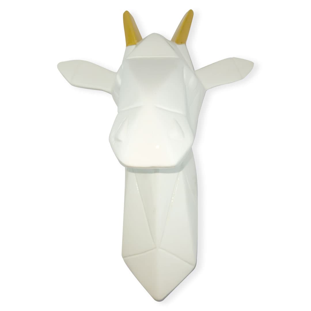 Cabeza decorativa de jirafa en ceramica