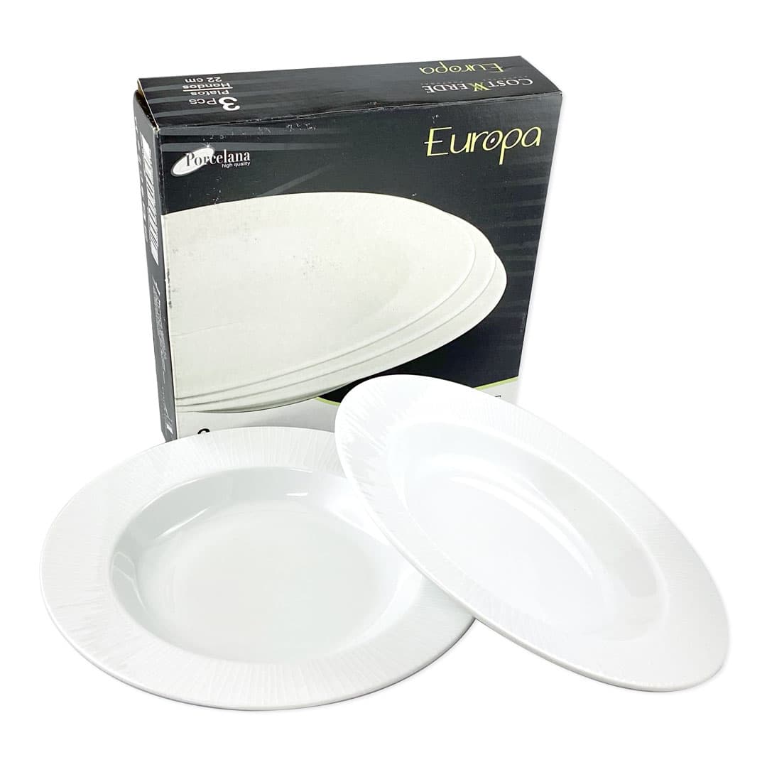 Plato hondo de 22cm en porcelana Set x3